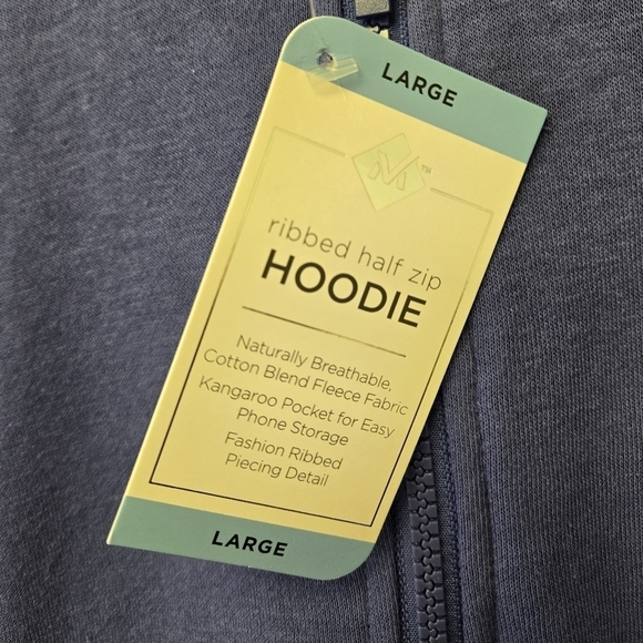 Member's Mark Ribbed Zip Hoodie Periwinkle L - Picture 7 of 8